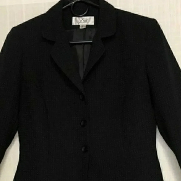 Le Suit Polka Dot Black Blazer Size 6 - Picture 7 of 7